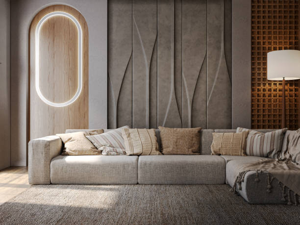 elegant luxury-style lamp in a sophisticated living room